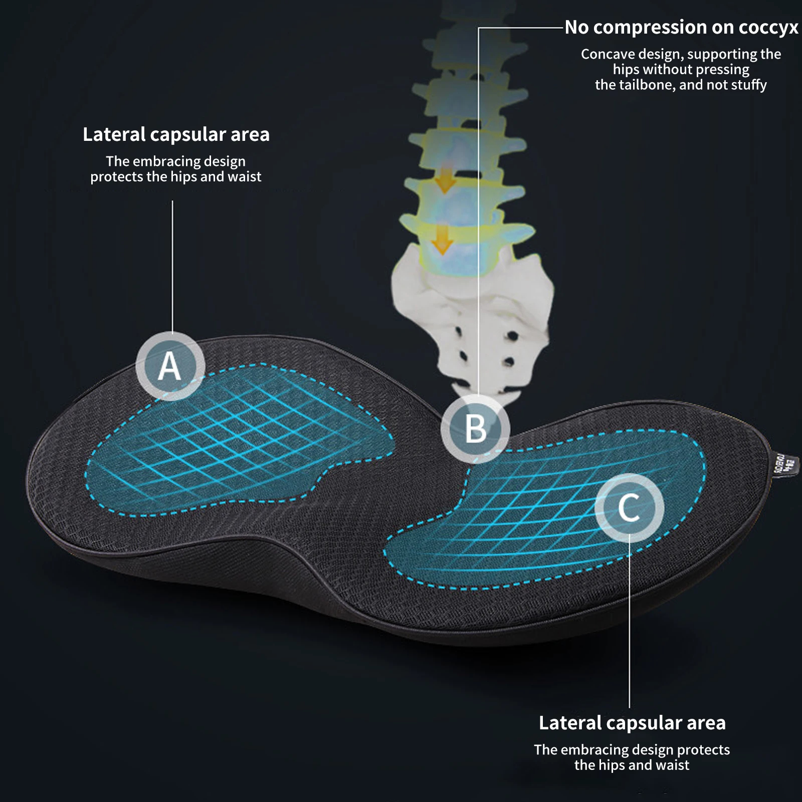 2 in 1 memory foam car seat cushion