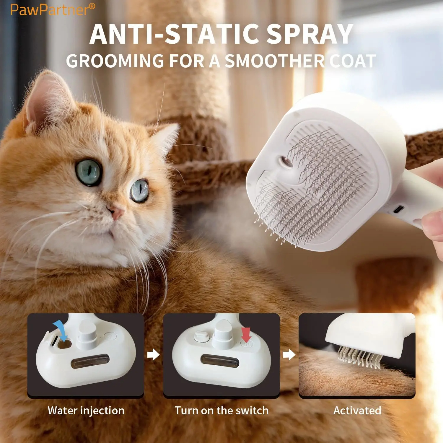 Remove Static Flying Hair Pet Grooming Brush