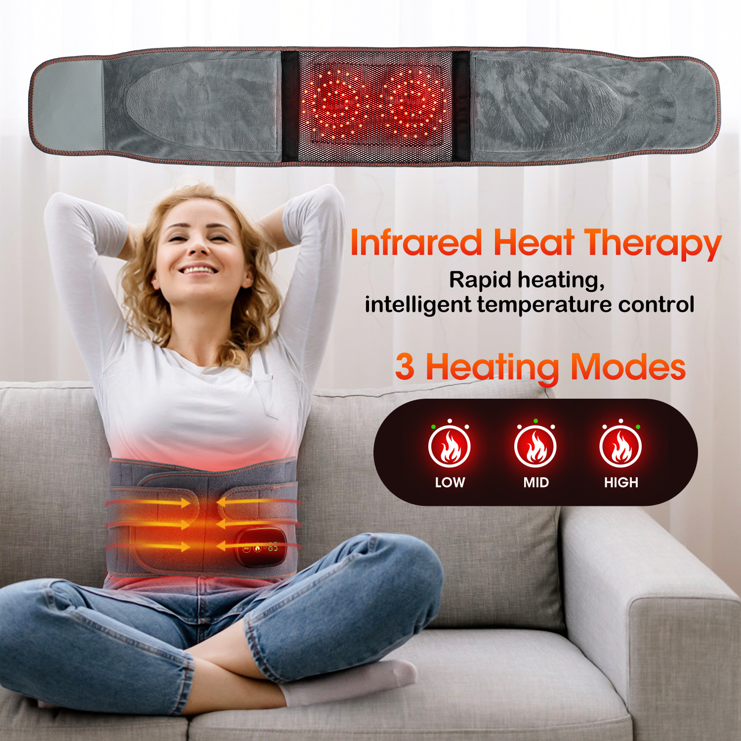 Welnax™ Red Light Heated Massage Belt