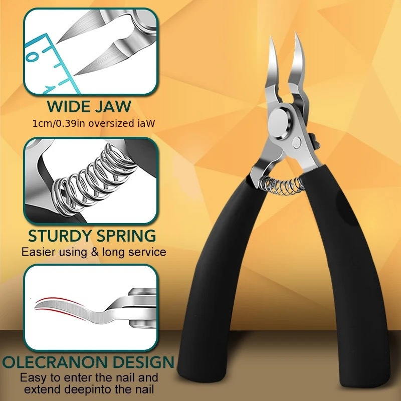 Precision nail clippers for ingrown and curly nails