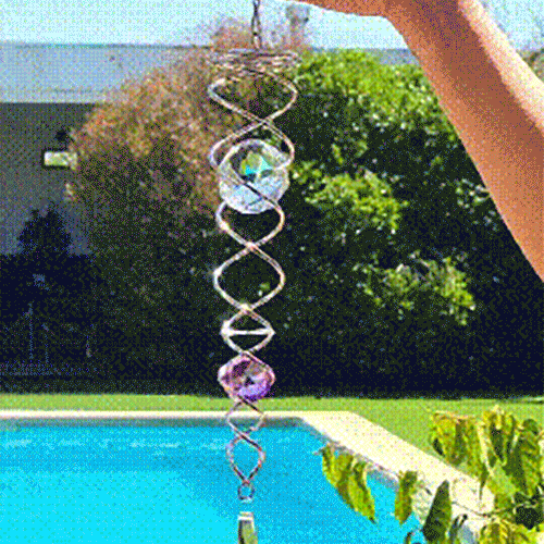 Outdoor Crystal Spiral Wind Spinner