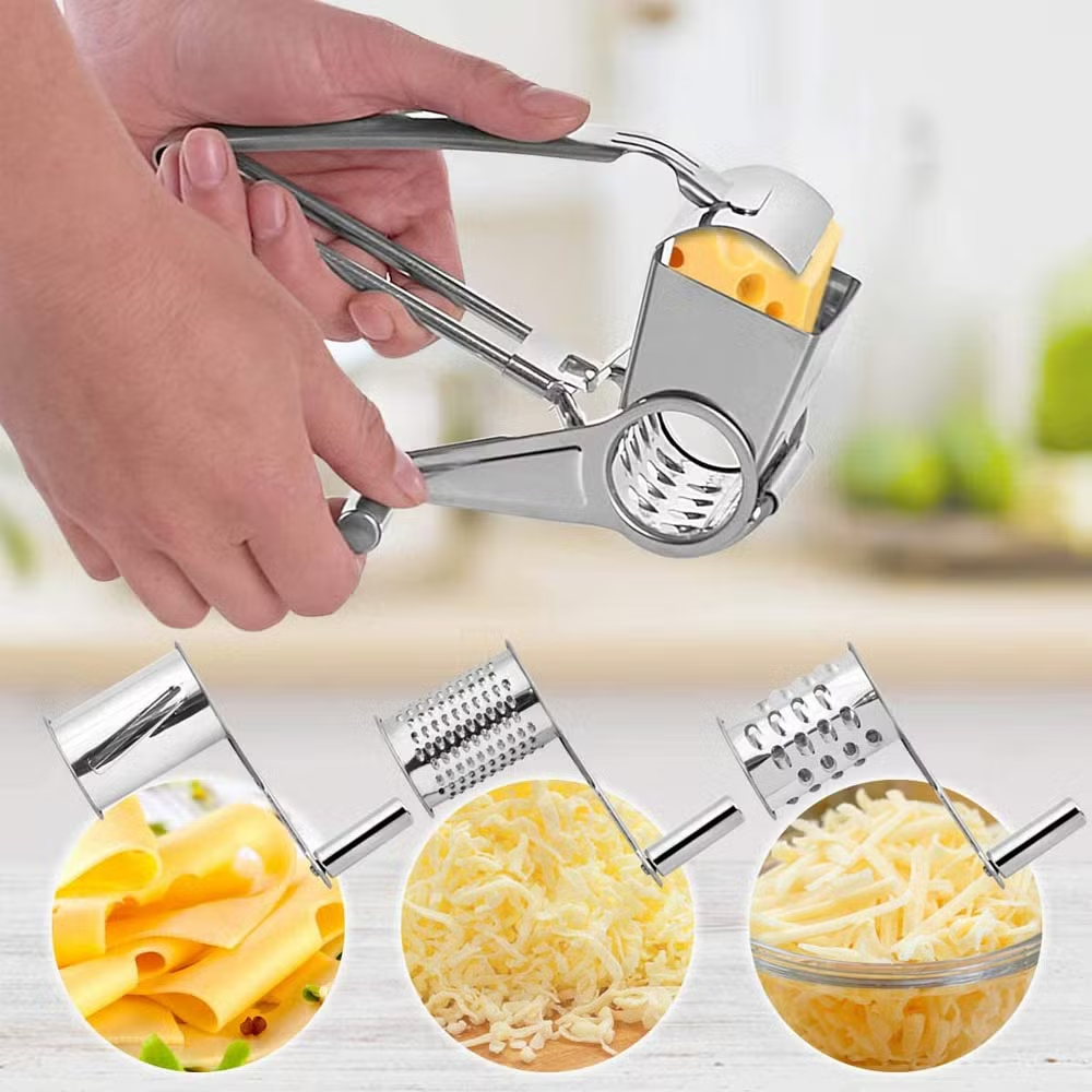 ✨✨Stainless Steel Multi-Function Handheld Rotary Cheese Grater 