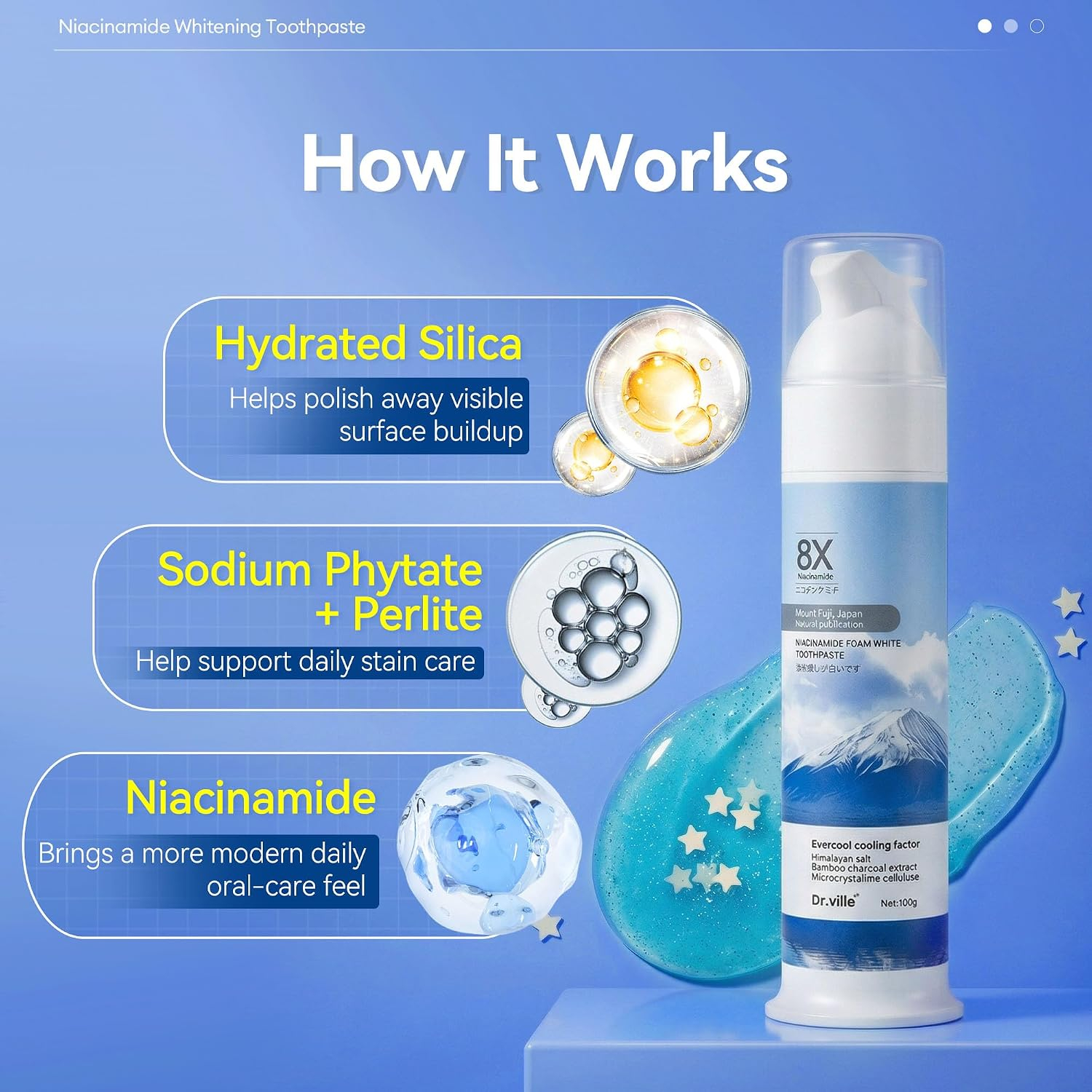 Niacinamide Whitening Toothpaste – Daily Stain Removal, Fresh Breath & Gentle Enamel Care