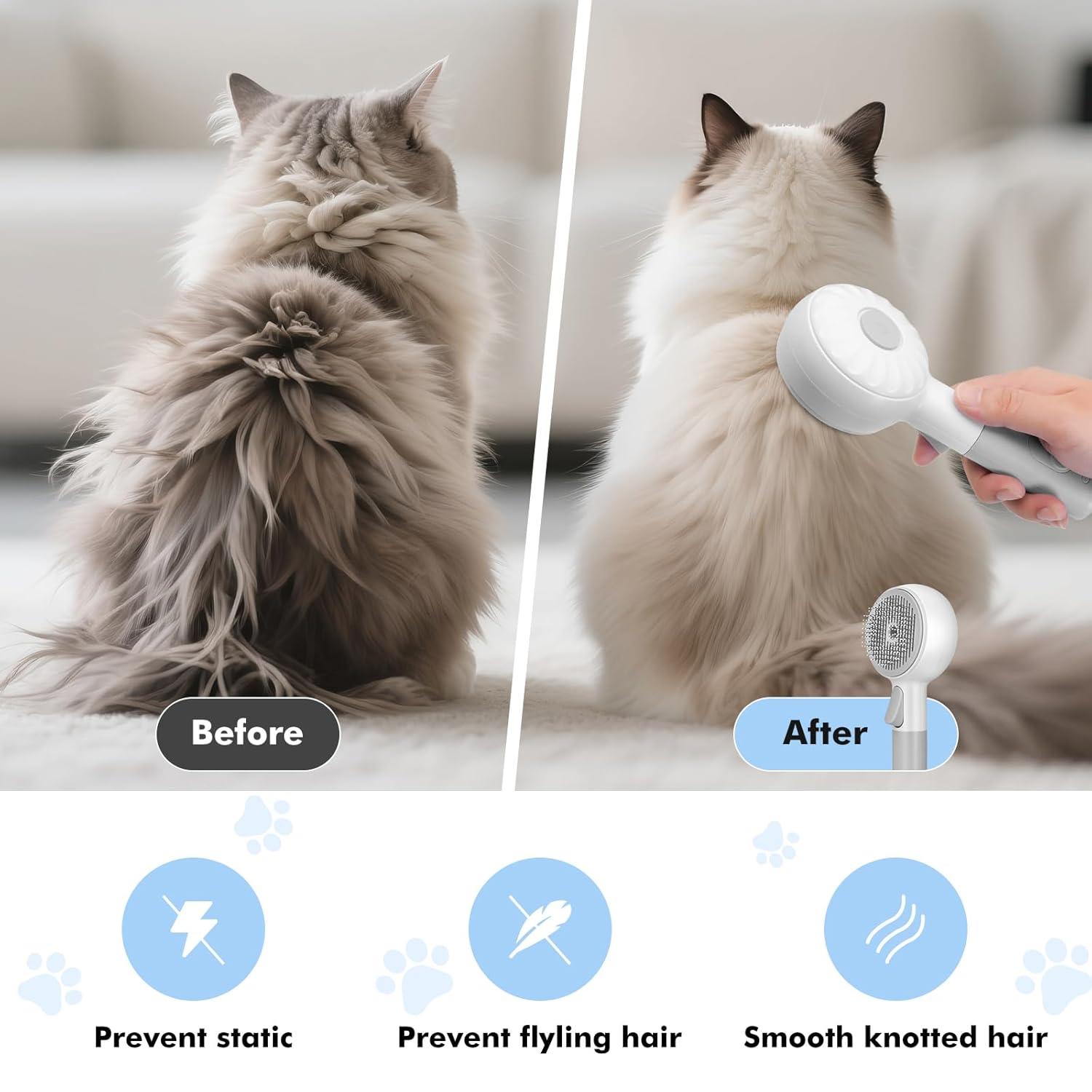 Cat Steam Brush with 2 Steam Modes