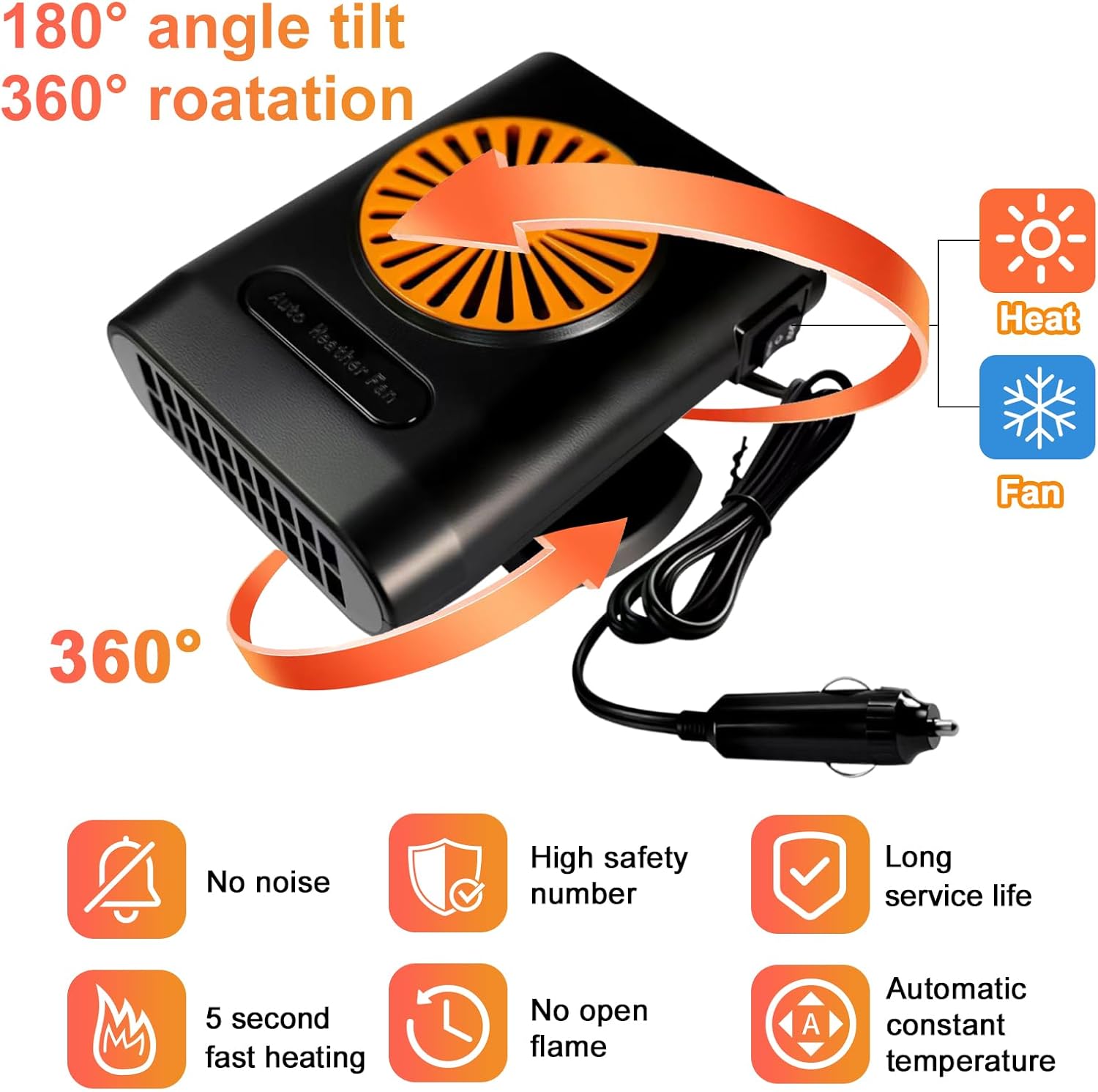 2 in 1 Automobile Windshield Heating Fan