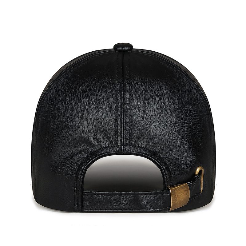 🔥Men's/Women's Outdoor Adjustable Warm PU Fashion Genuine Leather Hat