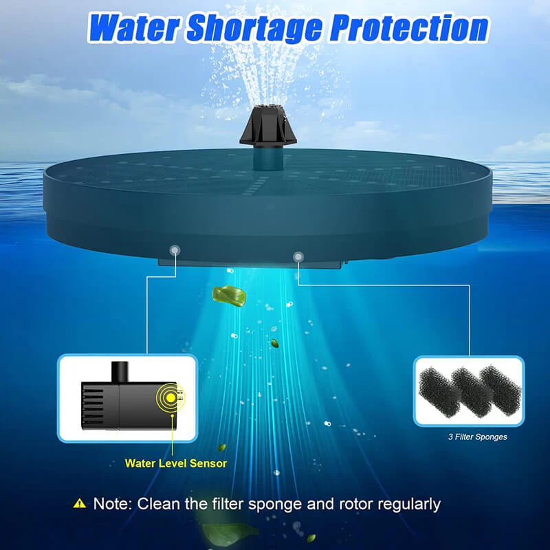 Solar Fountain with LED Lights