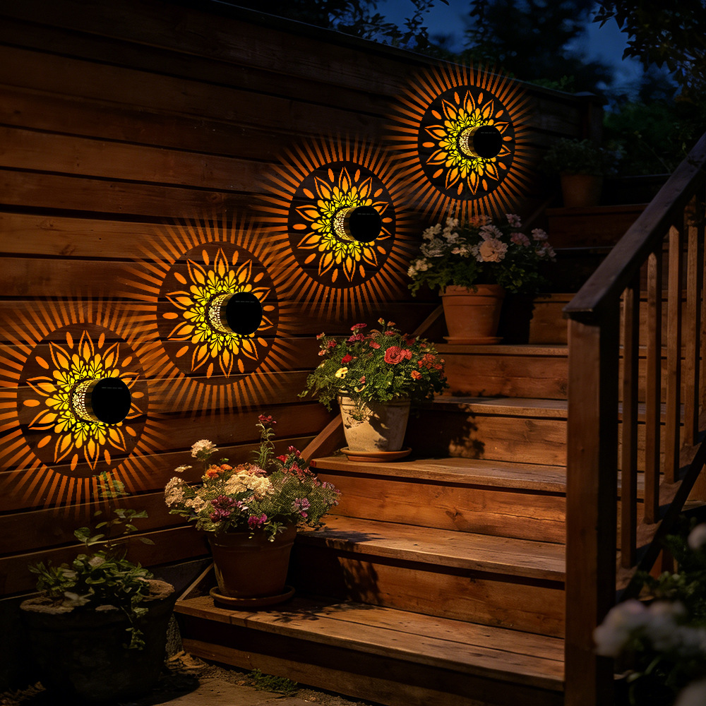 🌞 Solar Mandala Projection Light – Boho Outdoor Ambiance ✨