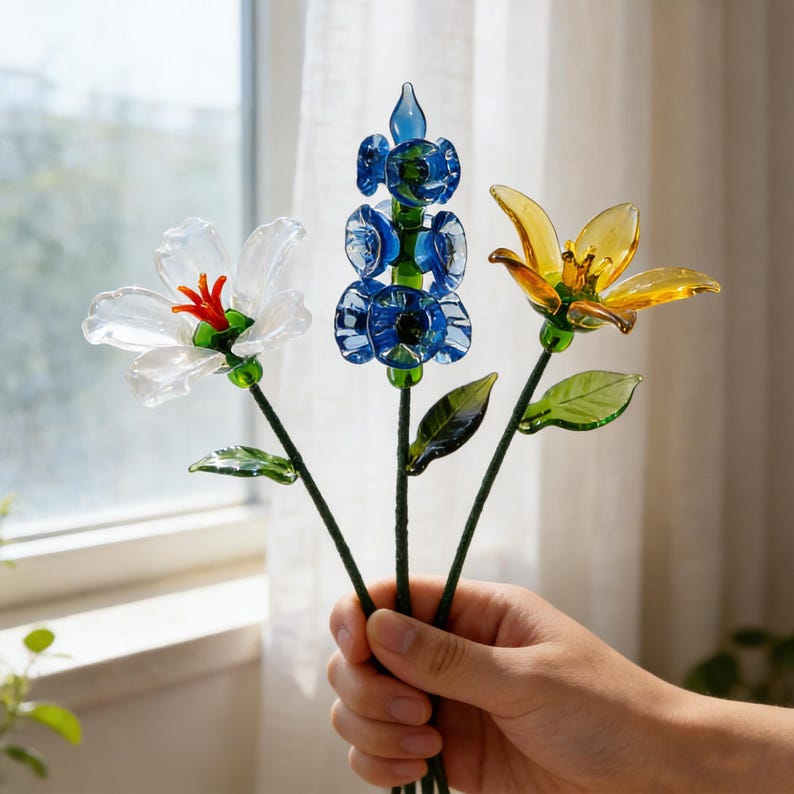 Glass Flower Bouquet---Mother's Day Gift