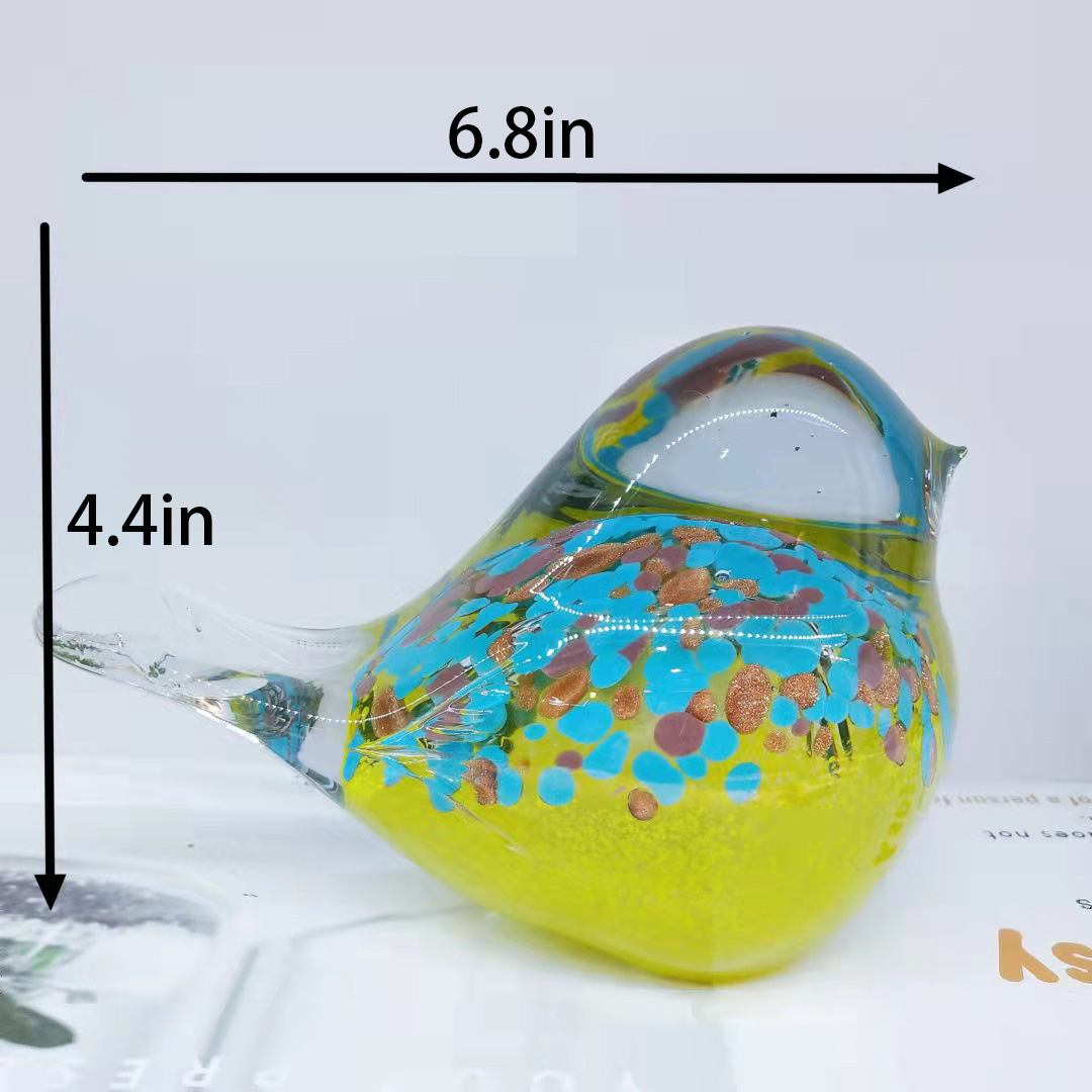 Hand Blown Glass Bird Statue
