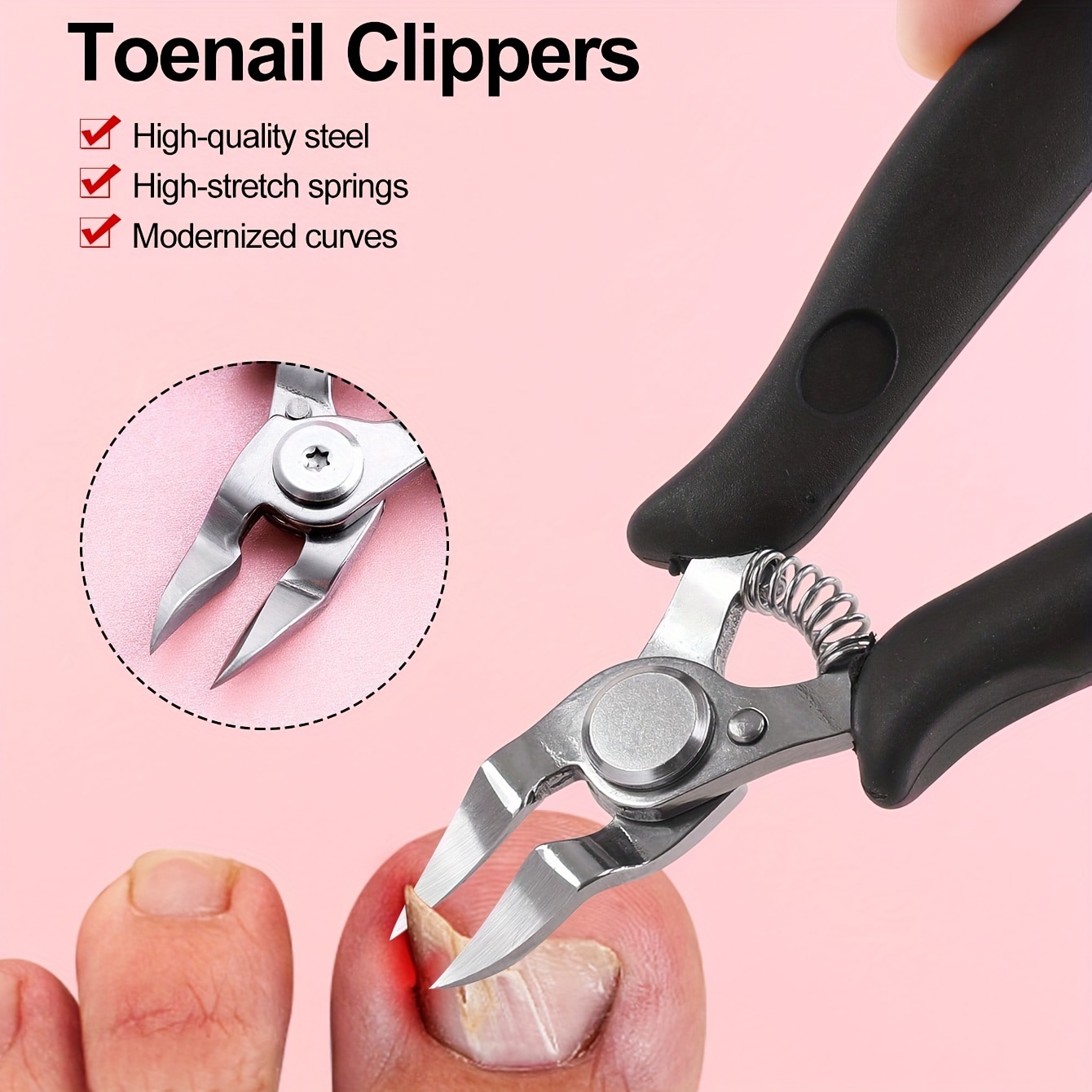Precision nail clippers for ingrown and curly nails