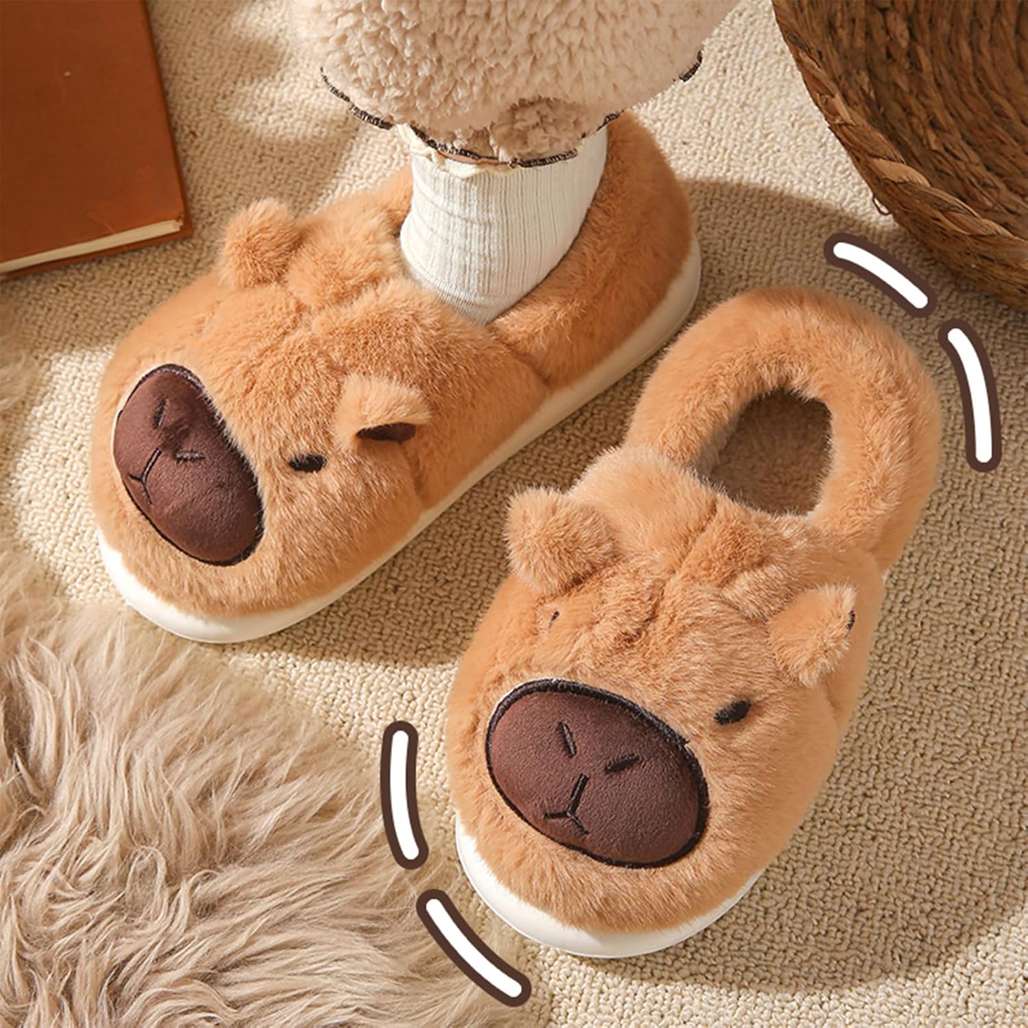 Capybara Slippers - Cute Animal Plush Slippers