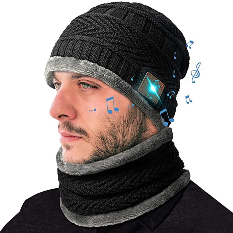 2in1 Winter Bluetooth 5.0 Headset Headband Warm Music Hat 