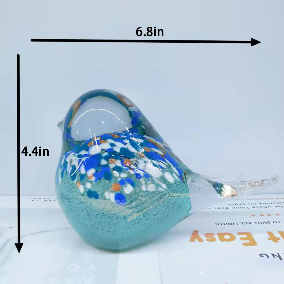 Hand Blown Glass Bird Statue