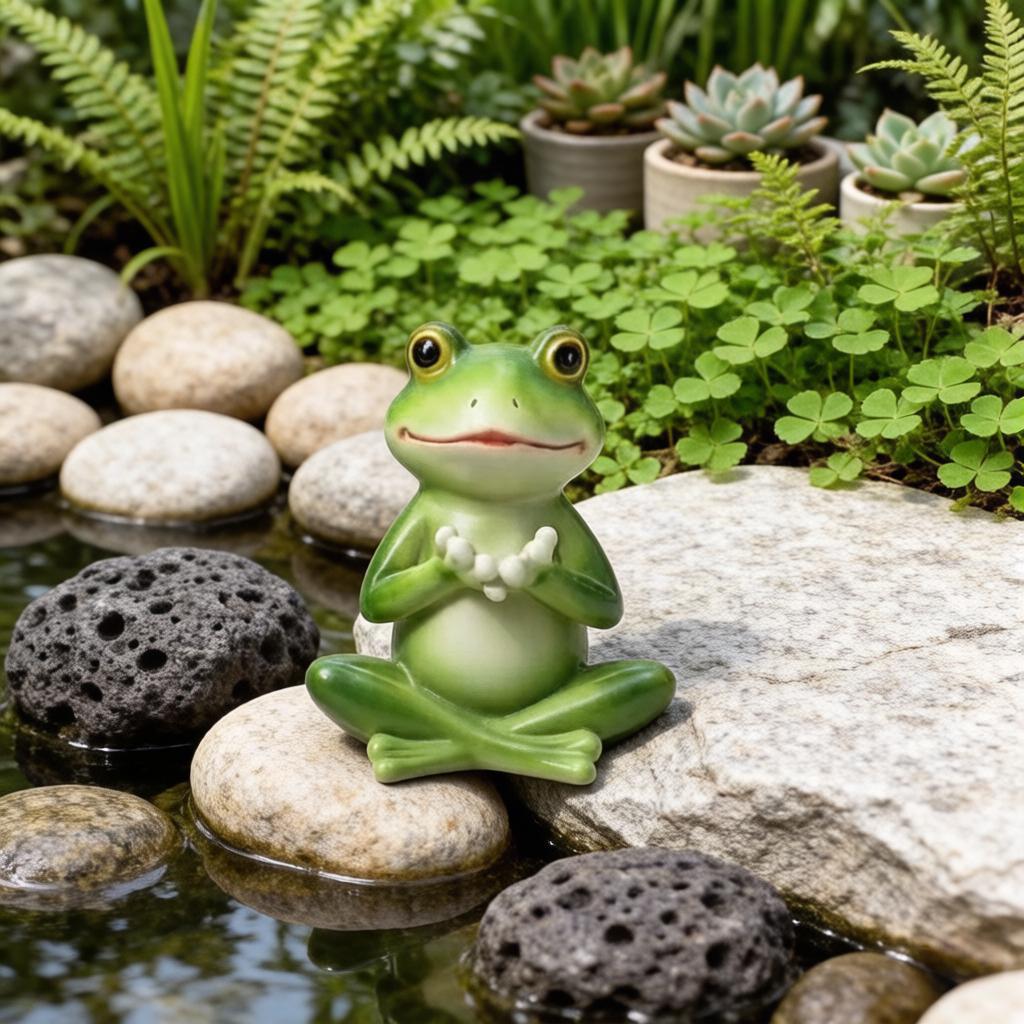 Frog Figurine Garden Decor – Miniature Landscape Ornament