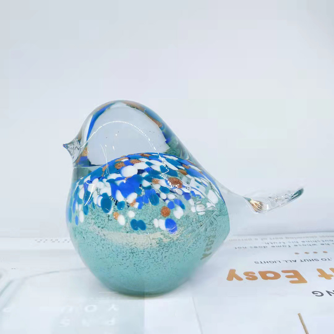 Hand Blown Glass Bird Statue