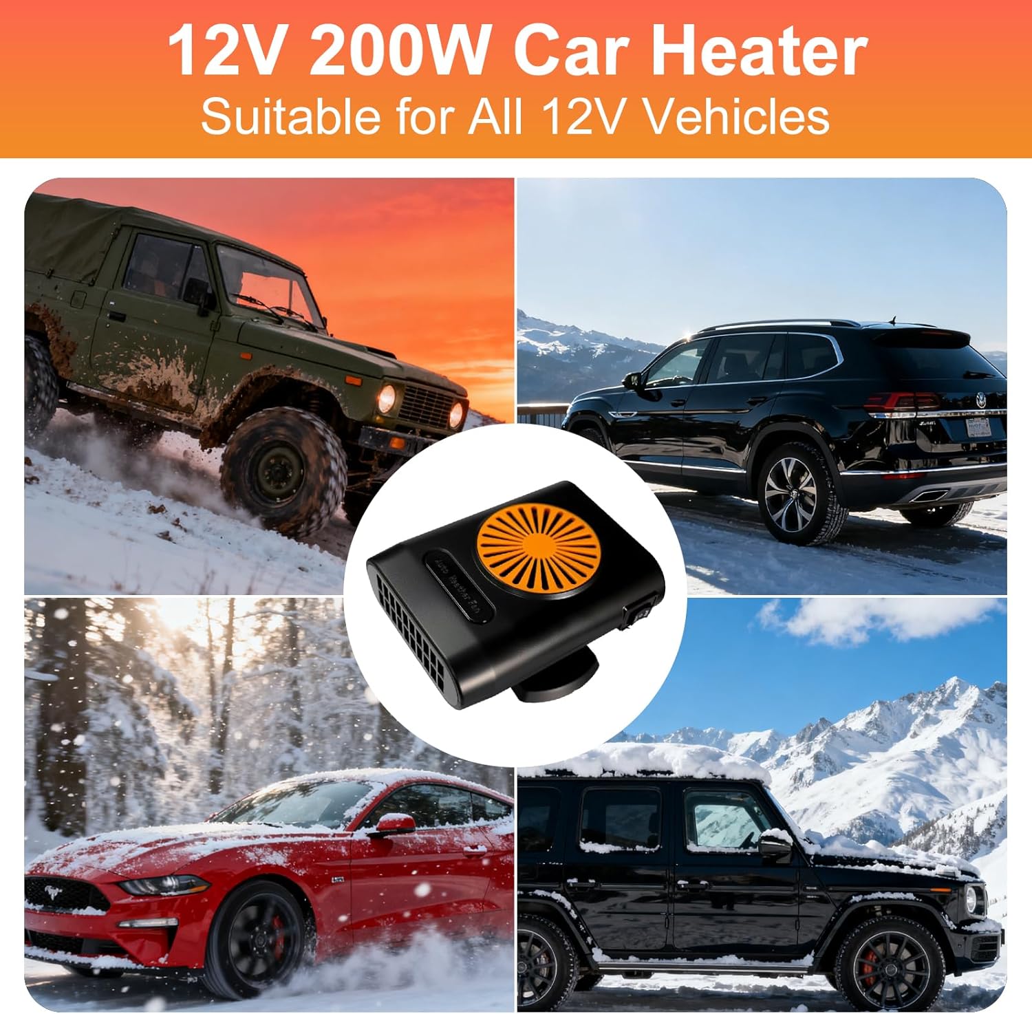 2 in 1 Automobile Windshield Heating Fan