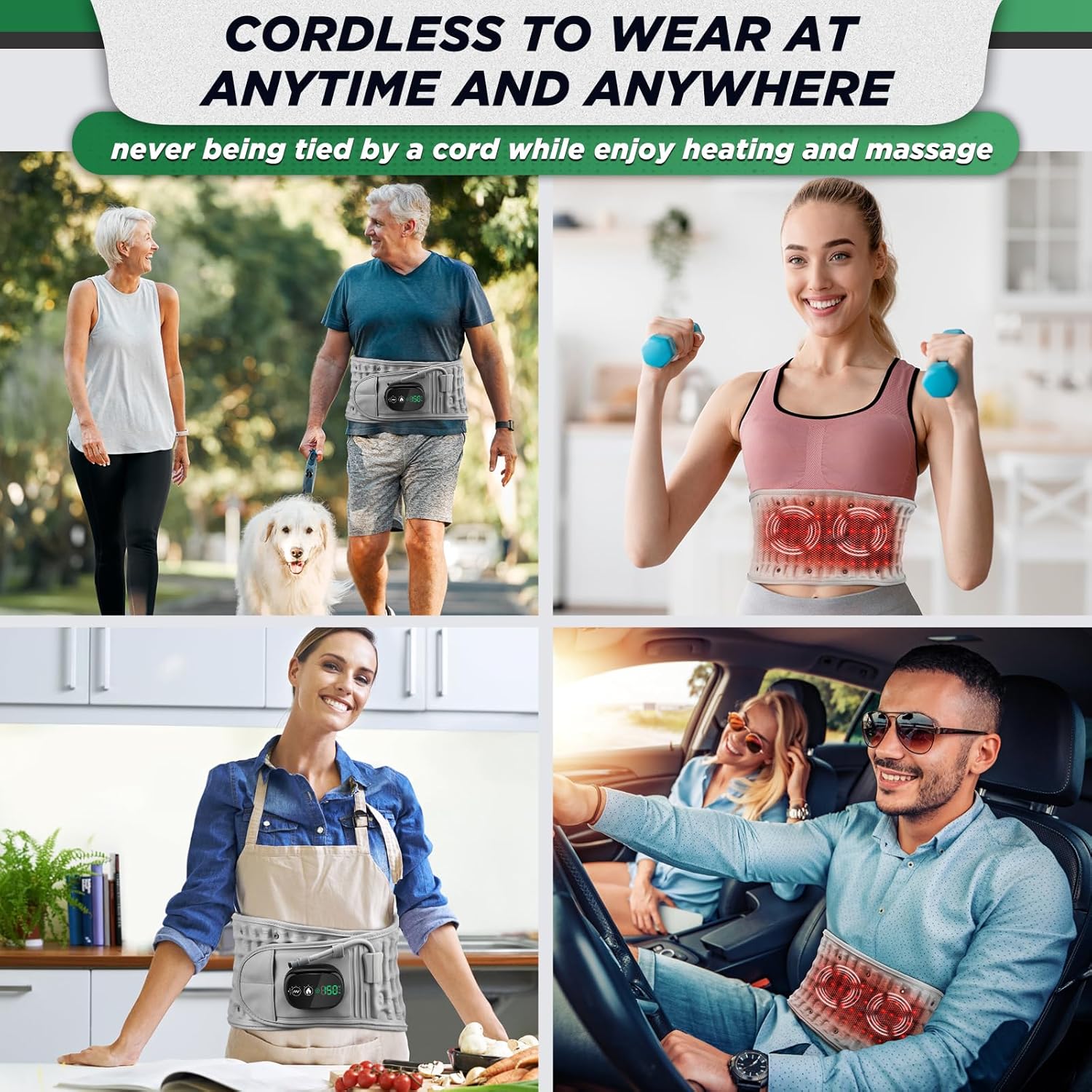 Decompression Back Belt with Red Light Heating and Massage