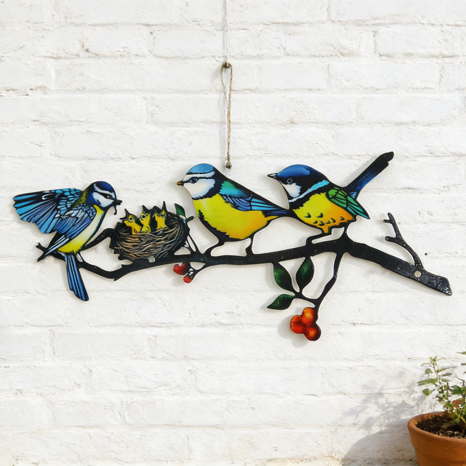 🐦 Colorful Metal Bird Wall Art – Vibrant Garden & Home Decor ✨