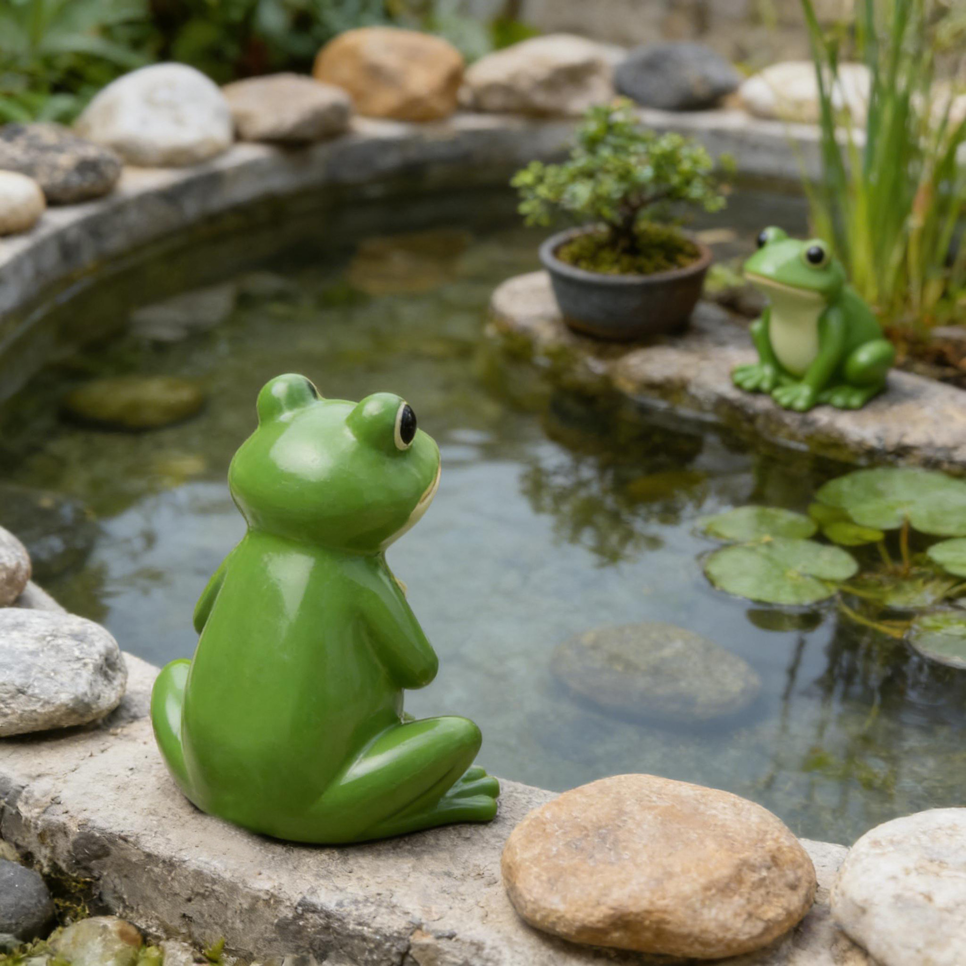 Frog Figurine Garden Decor – Miniature Landscape Ornament