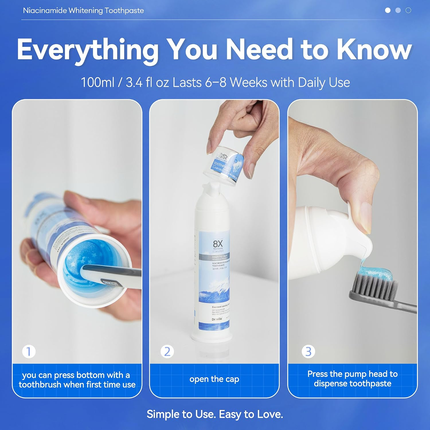 Niacinamide Whitening Toothpaste – Daily Stain Removal, Fresh Breath & Gentle Enamel Care