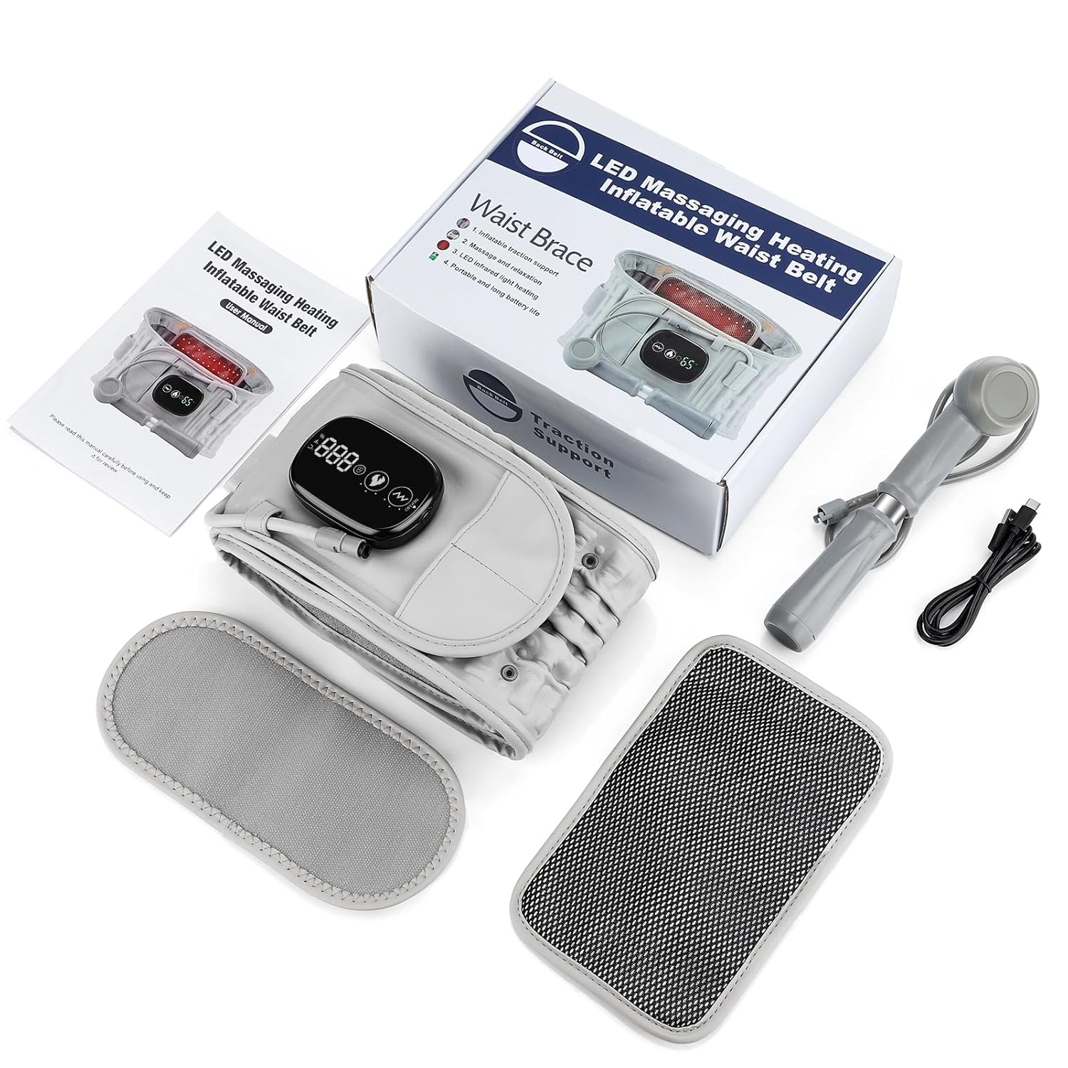 Decompression Back Belt with Red Light Heating and Massage