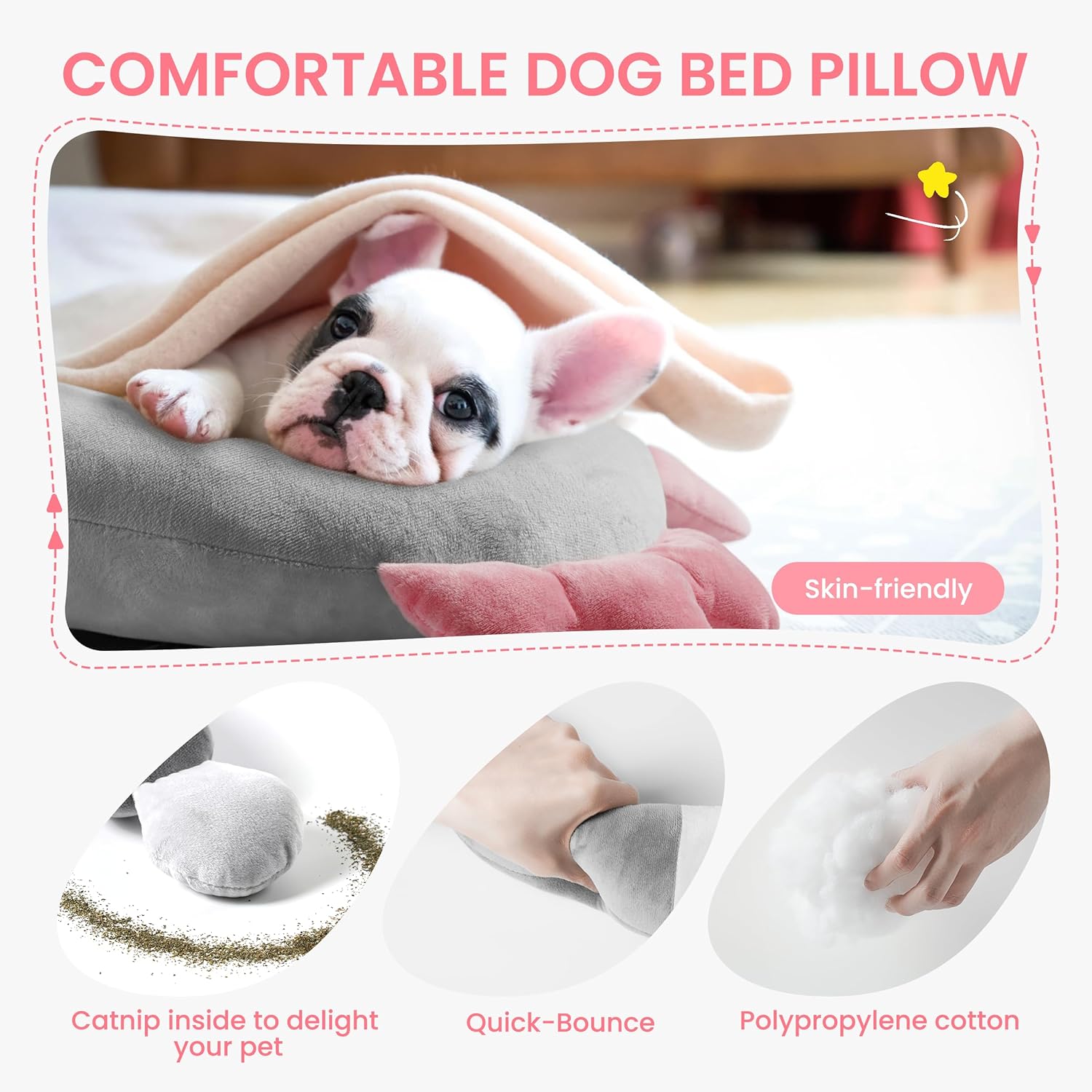 Dog Calming Pillow - Soft Neck Pillow for Dogs