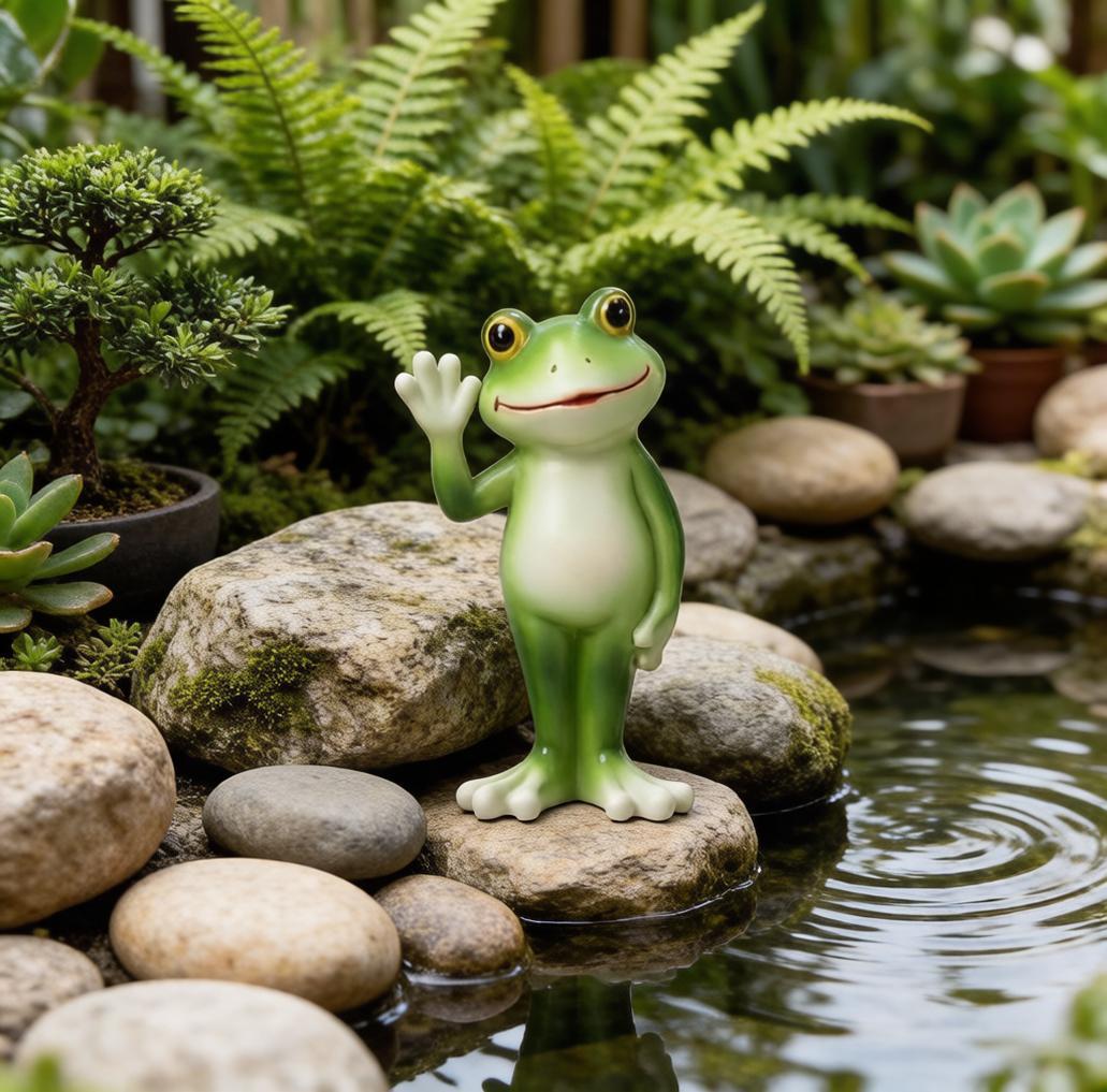 Frog Figurine Garden Decor – Miniature Landscape Ornament