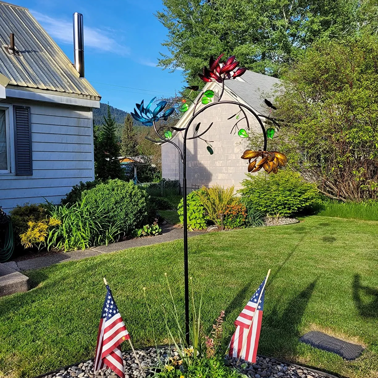 🔥Last Day 70% OFF - Beautiful Multi Colored Flowers Wind Spinner