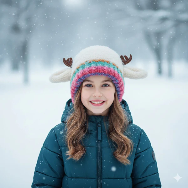 🎄Original Design Festive Christmas Antler Hat,With Ear Protection Design, Suitable For Adults And Children🎄