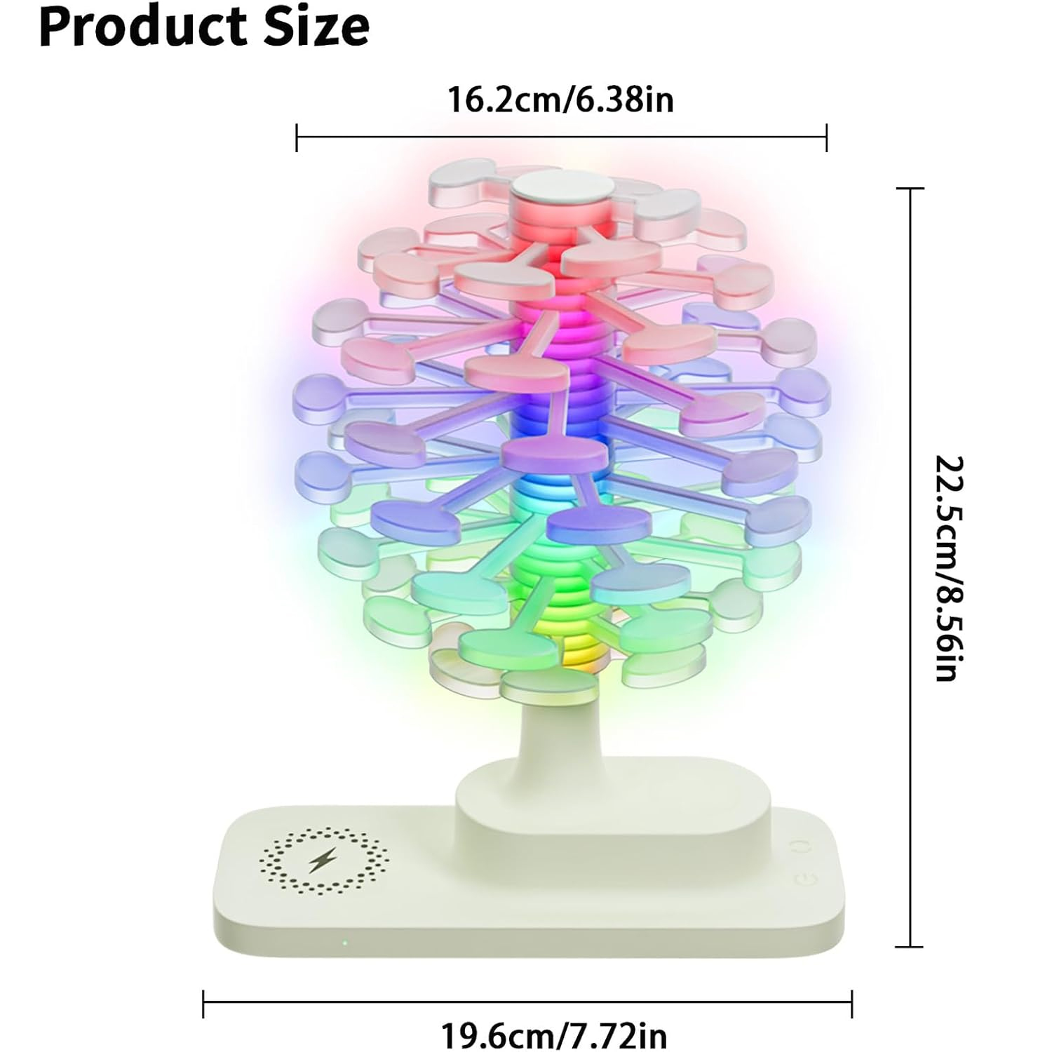 Rotating Spiral Tree Lamp – Wireless Charging & Dimmable Table Light
