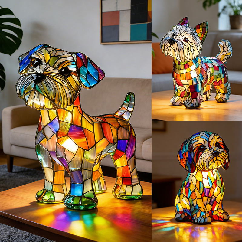 Vintage Puppy Themed Table Lamp