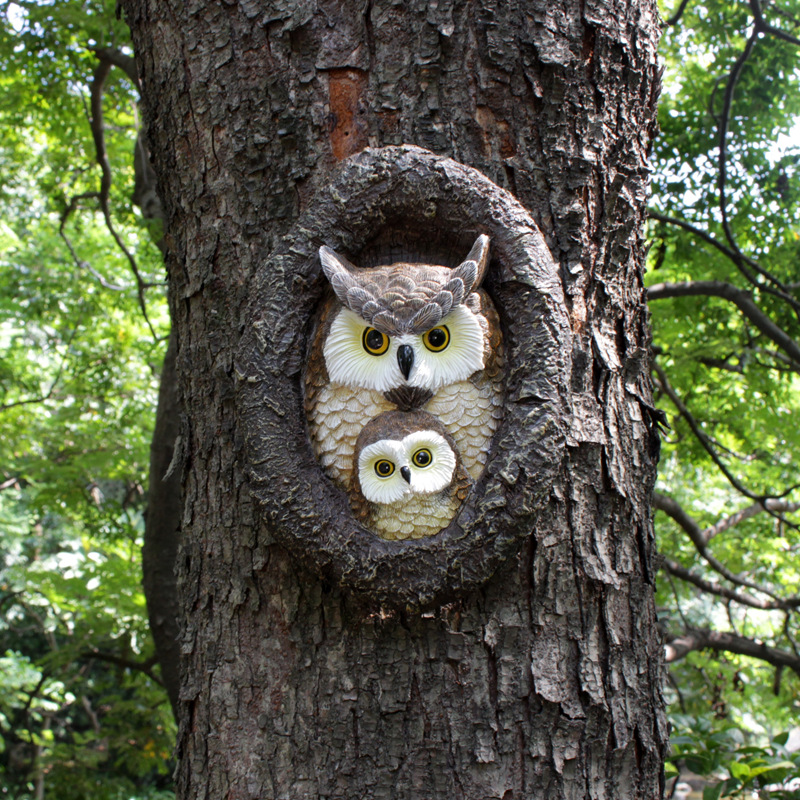 Owl Family Tree Trunk Wall Décor 