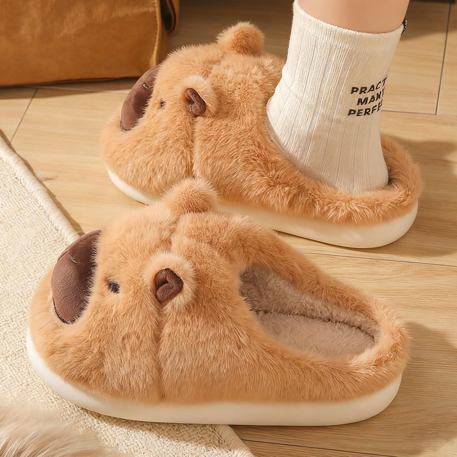 Capybara Slippers - Cute Animal Plush Slippers