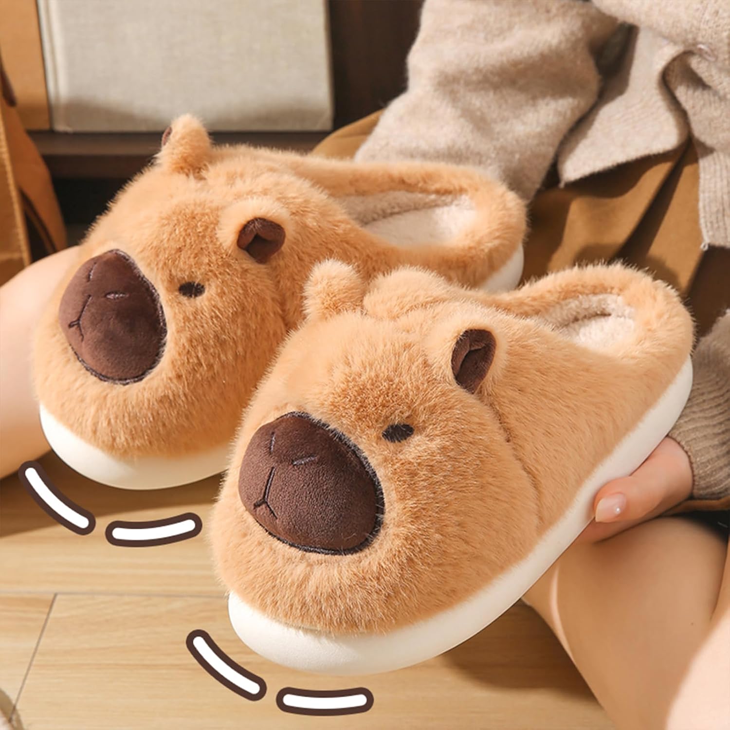 Capybara Slippers - Cute Animal Plush Slippers
