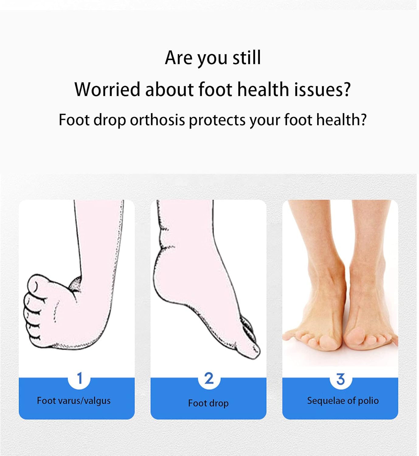 AFO Drop Foot Brace, Upgraded Medical Foot Up