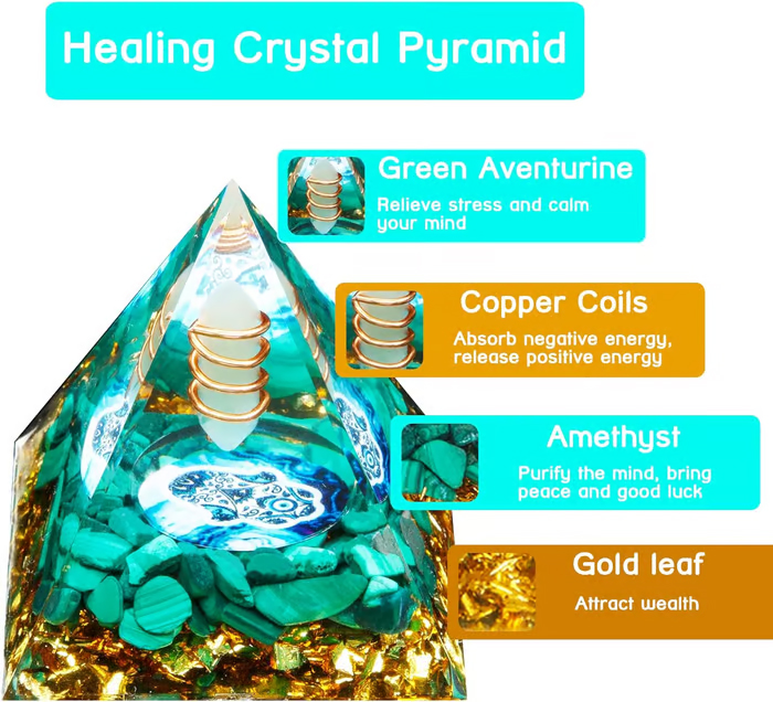 Small Healing Crystal Pyramid Porstive Energy Generator