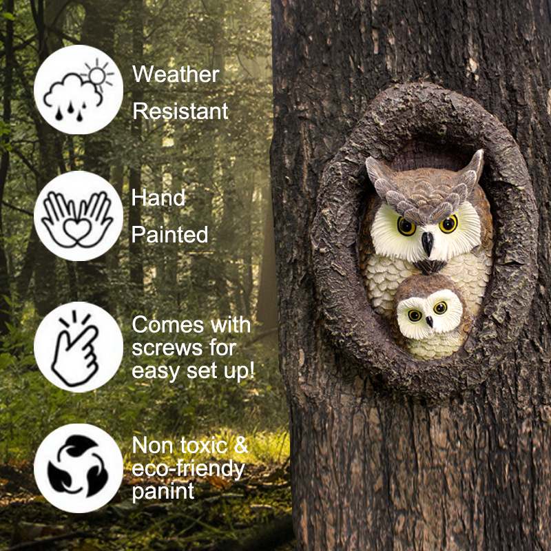 Owl Family Tree Trunk Wall Décor 