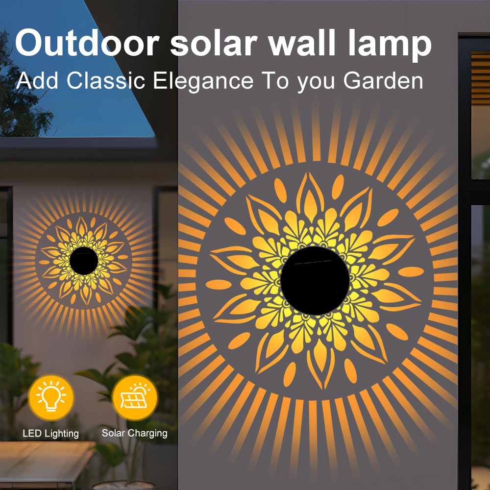 🌞 Solar Mandala Projection Light – Boho Outdoor Ambiance ✨