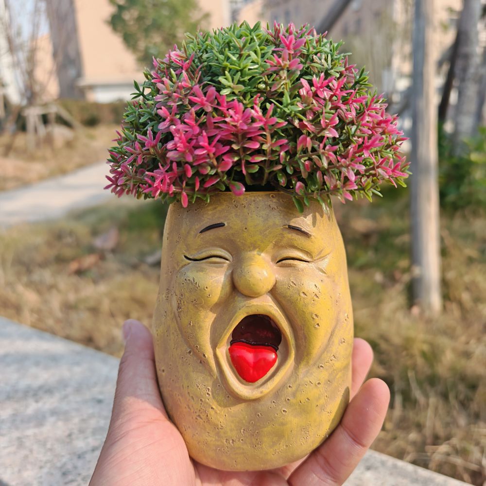 🥕 Funny Face Vegetable Planters – Whimsical Garden Decor 🌱✨