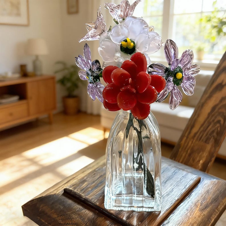 Glass Flower Bouquet---Mother's Day Gift