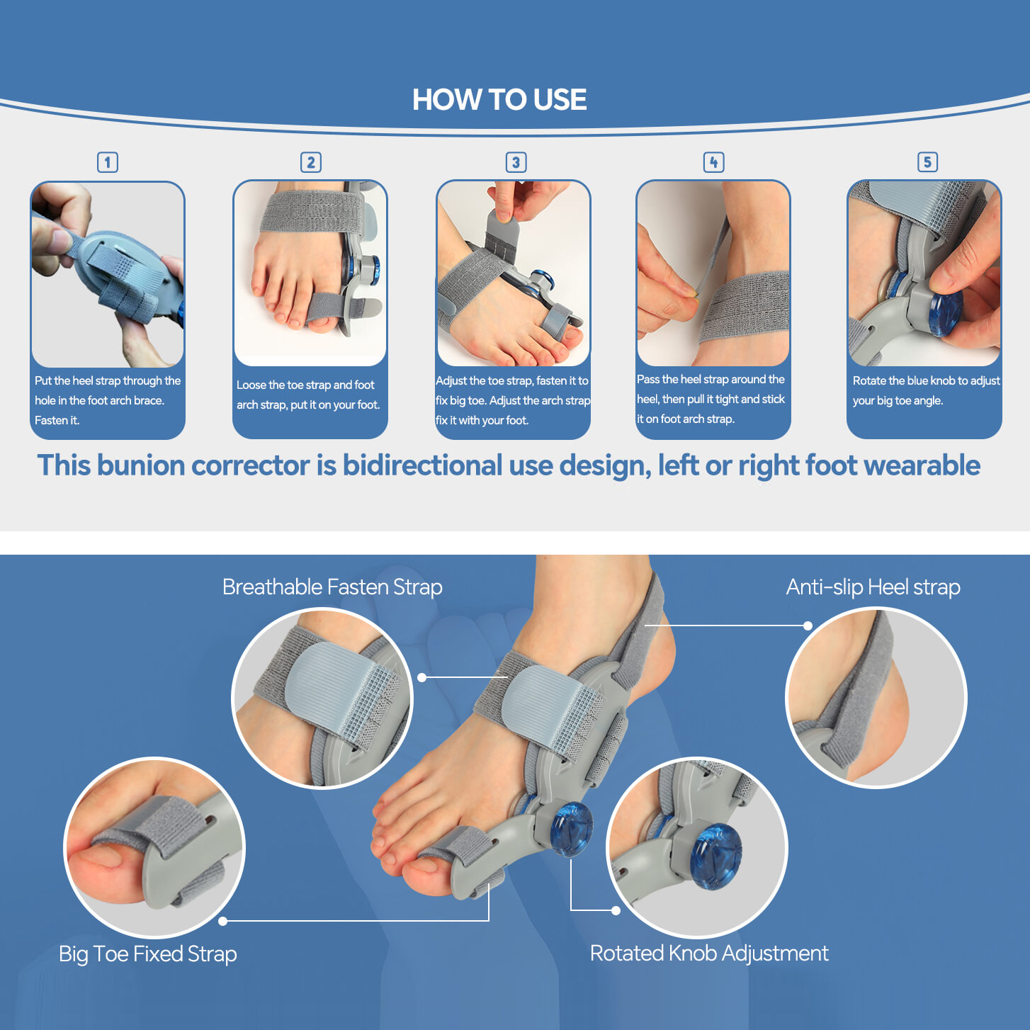 Adjustable hallux valgus corrector