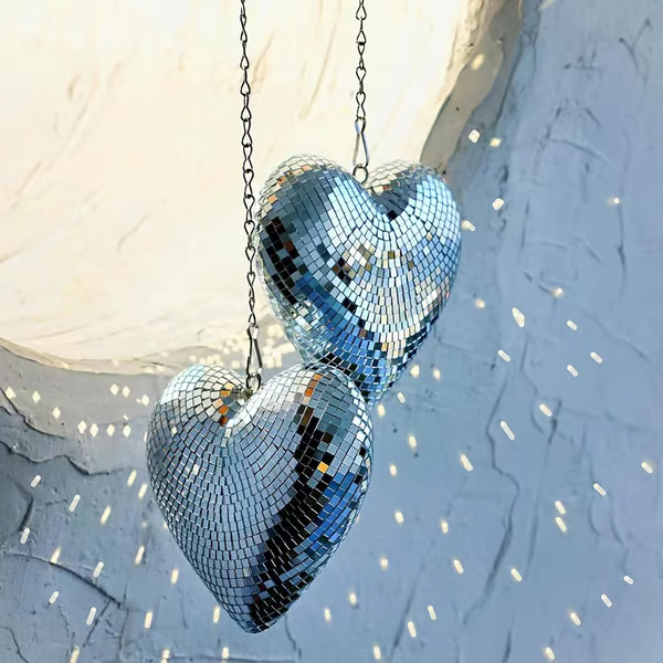 Retro Reflective Disco Heart Handmade Gifts