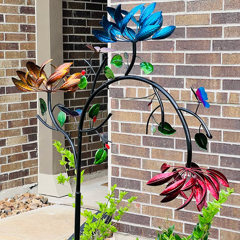 🔥Last Day 70% OFF - Beautiful Multi Colored Flowers Wind Spinner