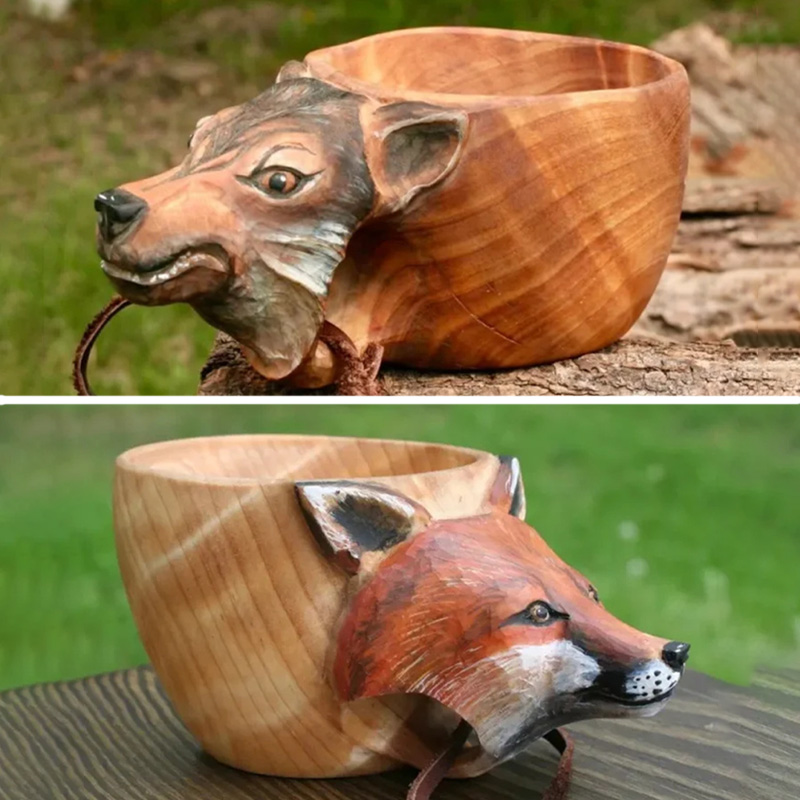 Animal Handmade Wooden Cup