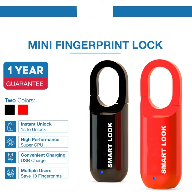 🔒Mini Smart Fingerprint Padlock