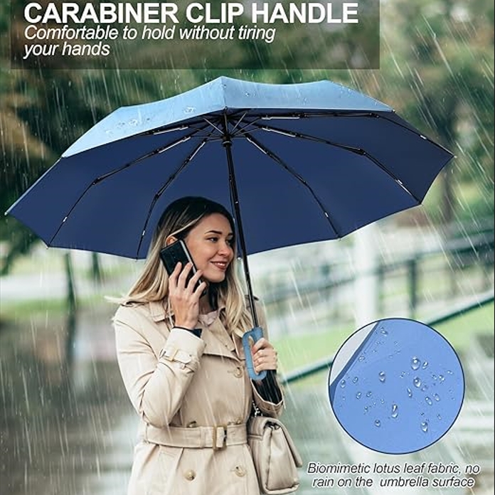 Umbrella with Novelty Carabiner Handle