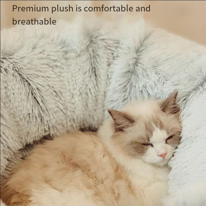 Oversized For Multiple Cats Tunnel with Cat Bed