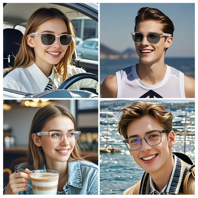 Smart Audio Sunglasses – Shape-Shifting Lenses + Invisible Tech for Active Lifestyles