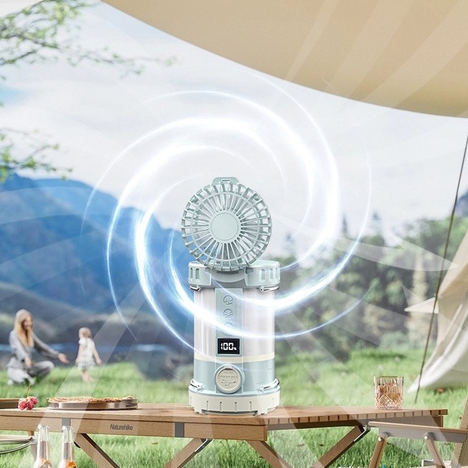 Camping Fan Includes Strong Flashlight